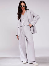 Calça Pantalona Alfaiatada Cinza