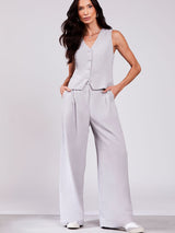 Calça Pantalona Alfaiatada Cinza