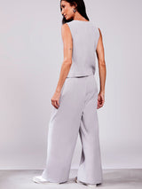 Calça Pantalona Alfaiatada Cinza