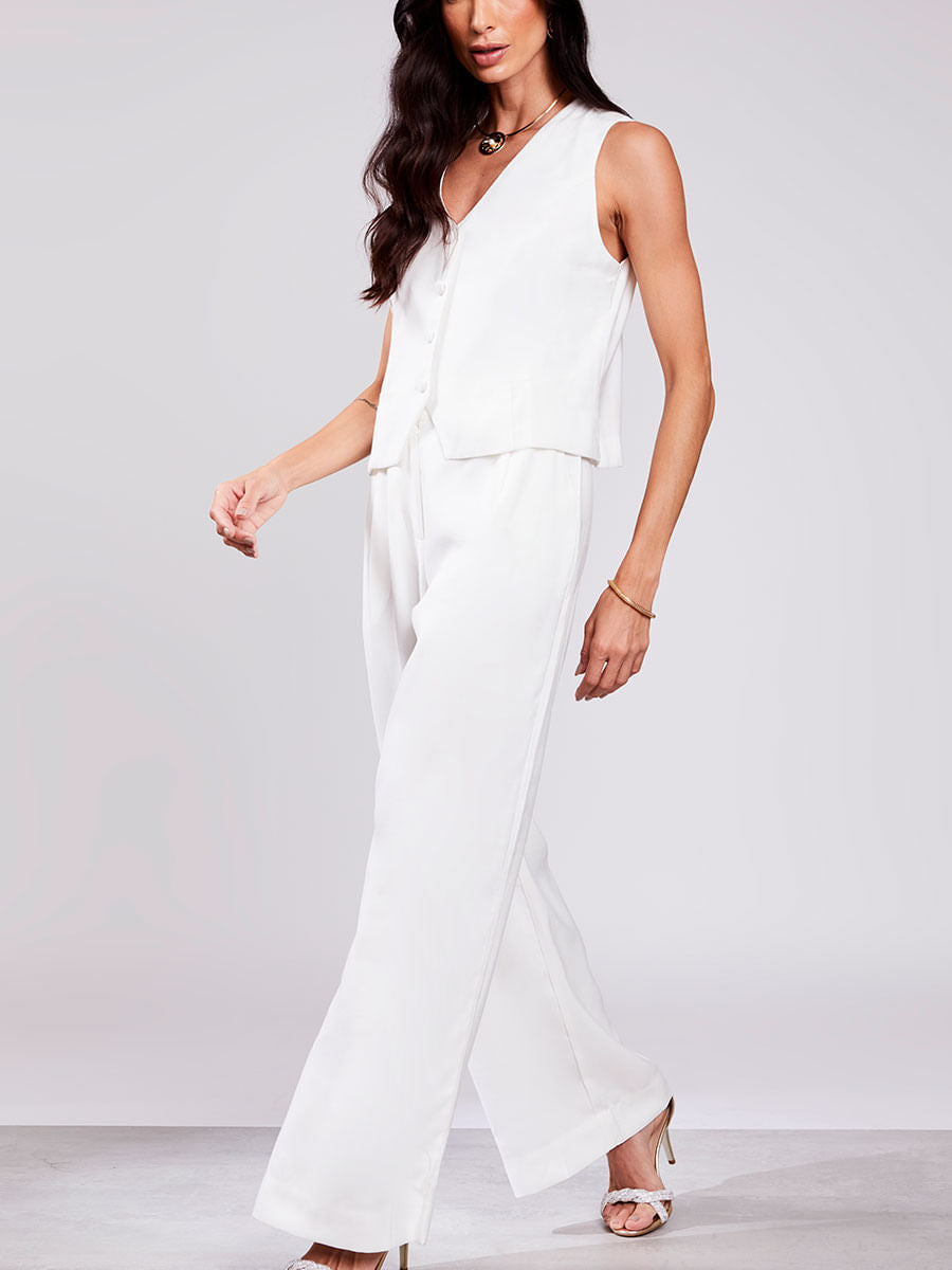 Calça Pantalona Alfaiatada Offwhite