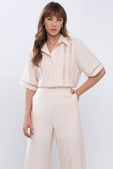 Camisa Manga Curta Alfaiataria Resort Offwhite