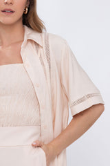 Camisa Manga Curta Alfaiataria Resort Offwhite