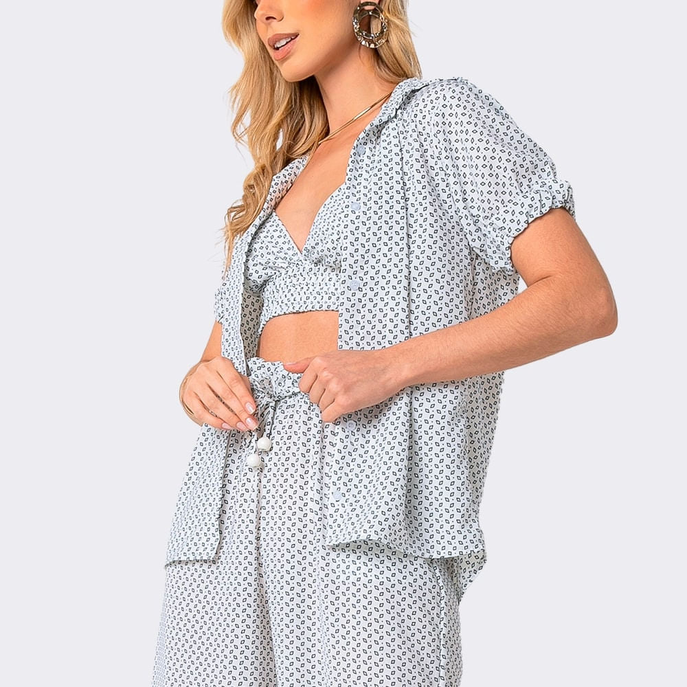 Camisa Manga Curta Offwhite