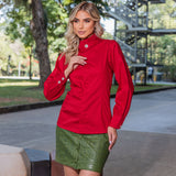 Camisa Manga Longa Tricoline Vermelho