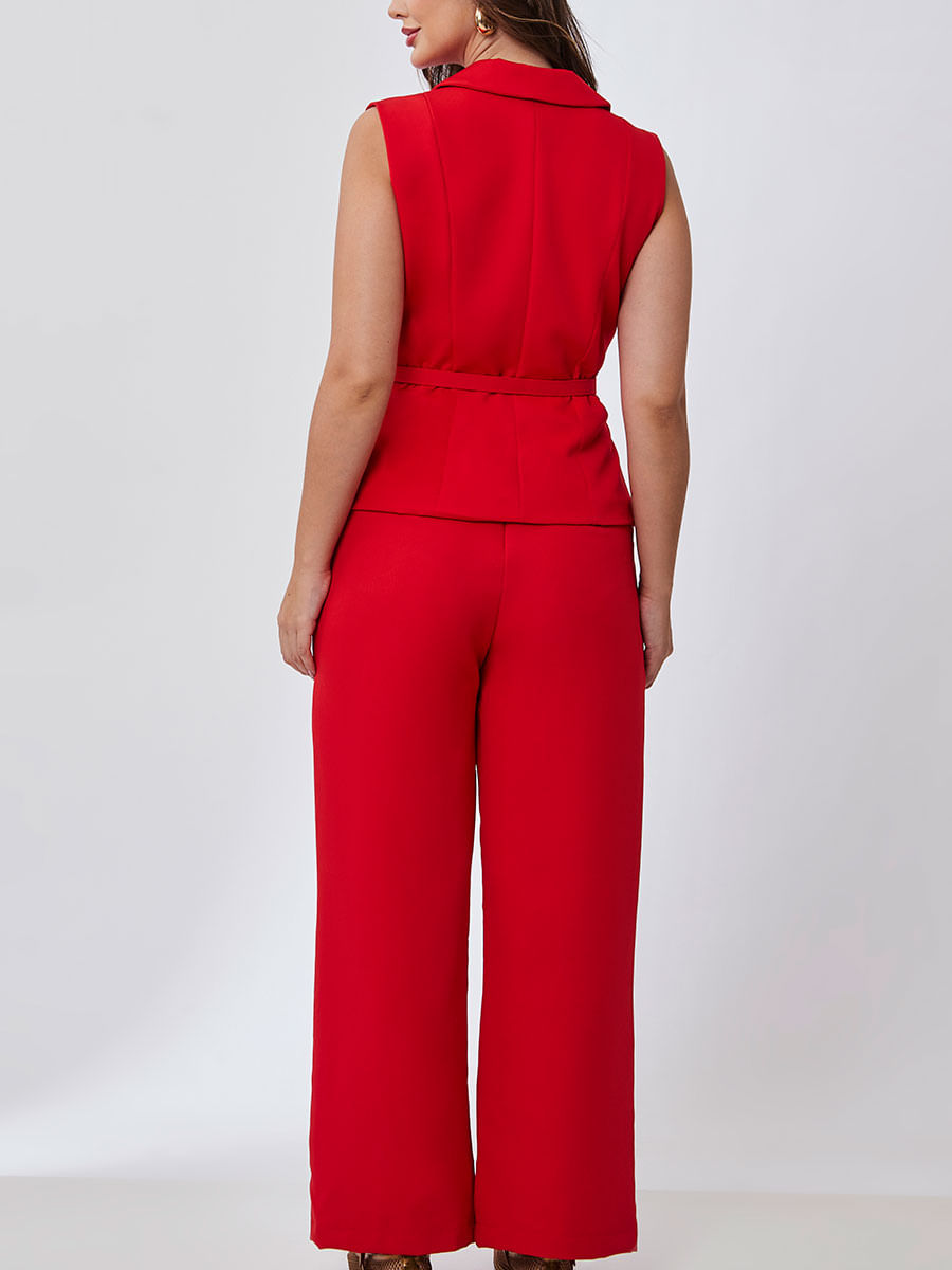 Colete Elegante Alfaiataria Vermelho