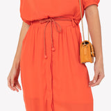 Conjunto Cropped e Saia Midi Coral