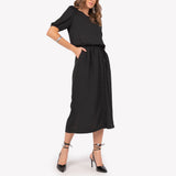 Conjunto Cropped e Saia Midi Preto