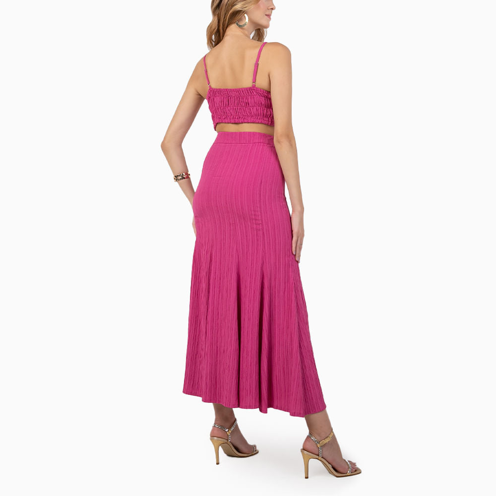 Conjunto Midi Plissado Pink
