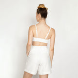 Top Cropped Feminino Alça Fina Collab - Off White
