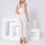 Cropped Decote V Areia