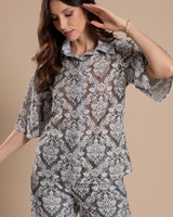 Camisa Renda Cinza