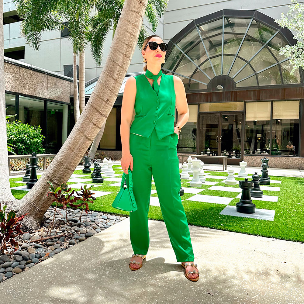 Gravata Feminina Slim Verde