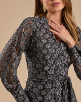 Vestido Midi Renda Flowers Preto
