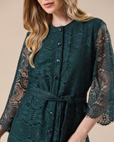 Vestido Midi Renda Verde Militar