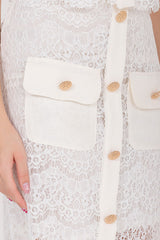 Saia Midi de Renda Offwhite