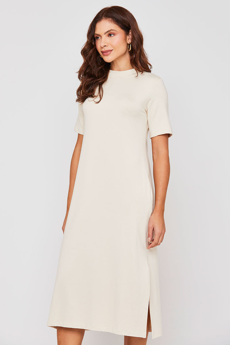 Vestido T-Shirt Moletinho Offwhite