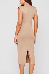Vestido Muscle Tee Trico Fio Conforto Bege