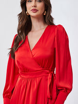 Vestido Envelope Cetim Vermelho