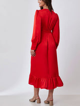 Vestido Envelope Cetim Vermelho