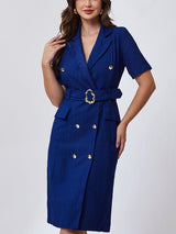 Vestido Blazer Transpassado Azul
