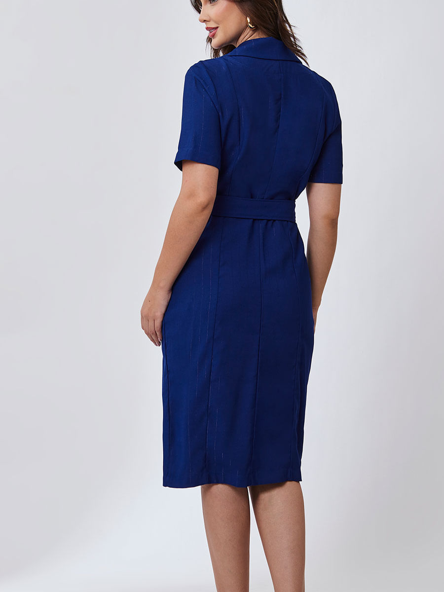 Vestido Blazer Transpassado Azul