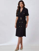 Vestido Blazer Transpassado Preto