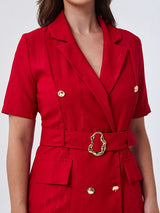Vestido Blazer Transpassado Vermelho