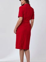 Vestido Blazer Transpassado Vermelho