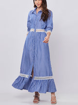 Vestido Chemise Listras Azul