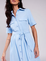 Vestido Chemise Longo Azul