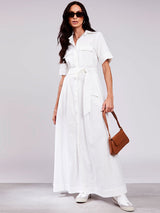 Vestido Chemise Longo Offwhite