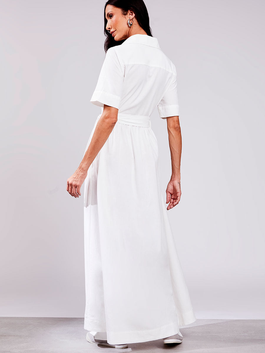 Vestido Chemise Longo Offwhite