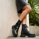 Bota Coturno Meia Tratorada Preto