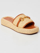 Flat Trama Detalhes Couro Ouro - 36 - Natural