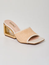 Mule Salto Metal Tramas Natural