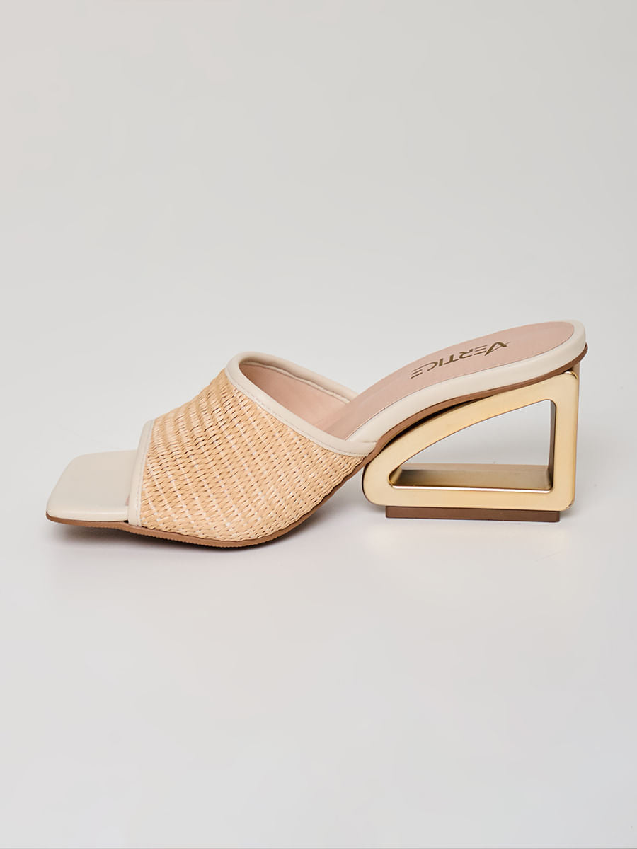 Mule Salto Metal Tramas Natural