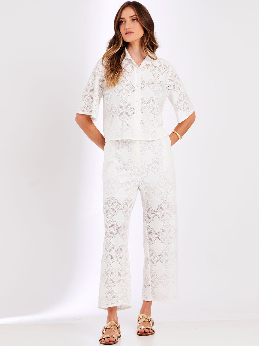Camisa Renda Floranza Offwhite