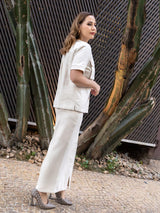 Conjunto Saia e Camisa Areia