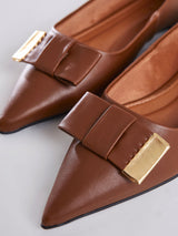 Sapatilha Bico Fino Laço Camel