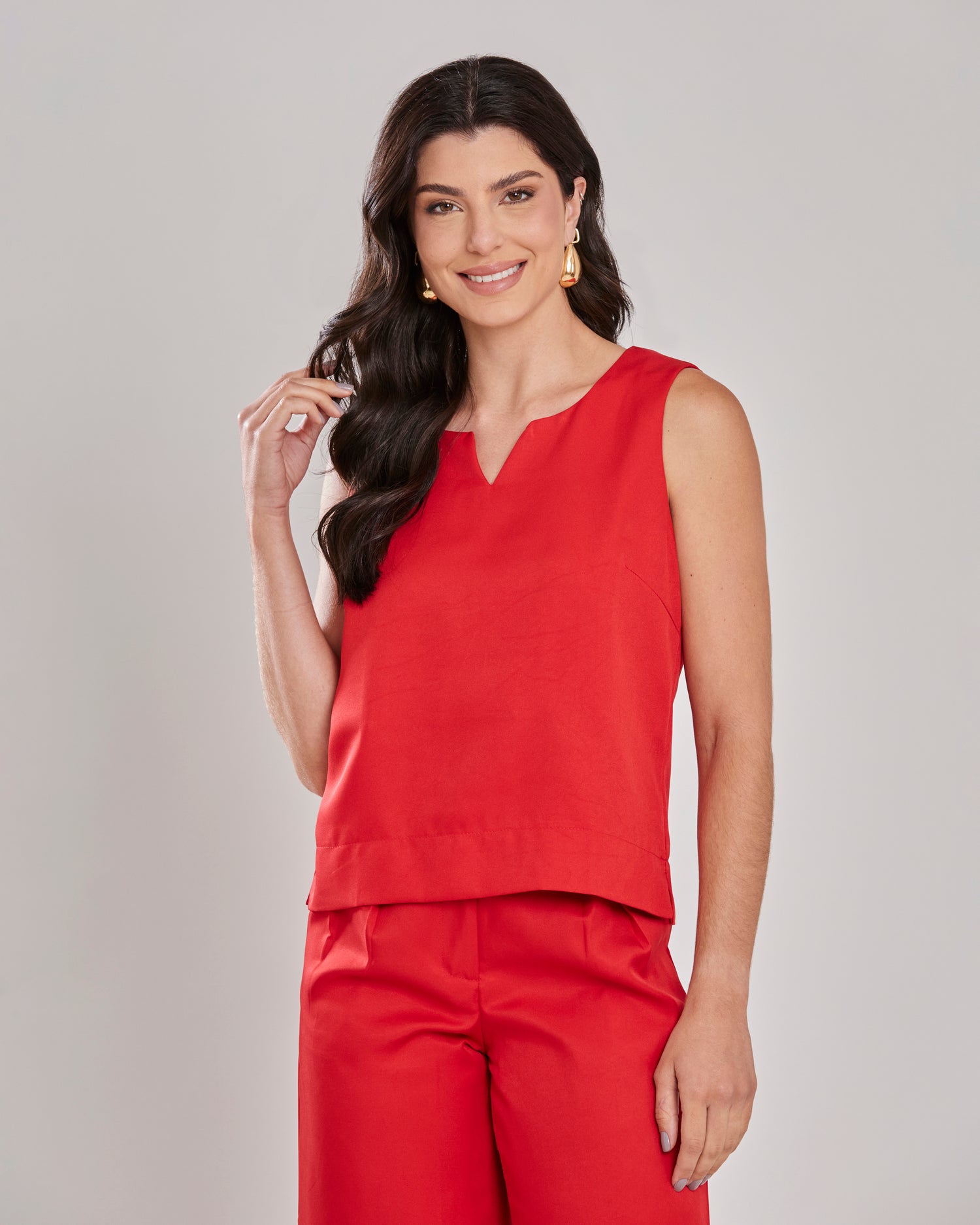 Conjunto Regata e Calça Pantalona Vermelho