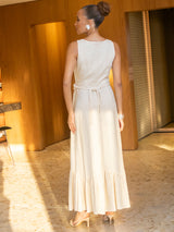 Vestido Longo Rami Areia