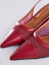 Sandália Salto Bloco Slingback Vinho