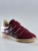 Tênis Casual Feminino com Tiras de Velcro Marsala
