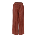 Calça Pantalona Cós Alto Cintura Elástico  Caramelo