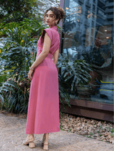 Vestido Longo Muscle Algodão Rosa
