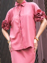 Saia Longuete Algodão Rosa