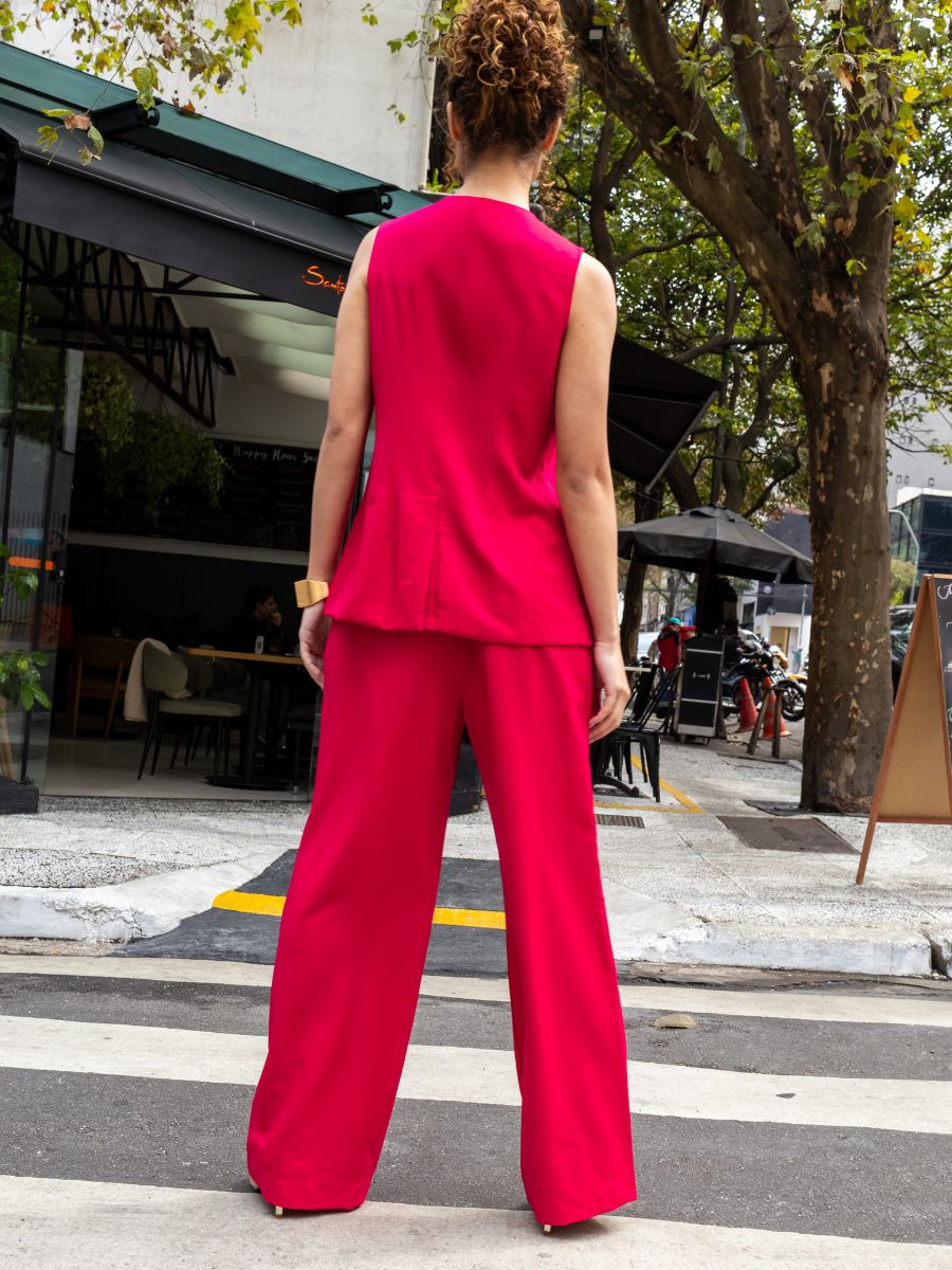 Calça Pantalona Alfaiatada Pink