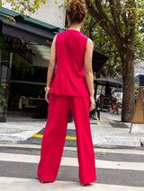 Calça Pantalona Alfaiatada Pink
