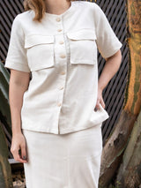 Conjunto Saia e Camisa Areia