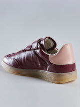 Tênis Casual Feminino com Tiras de Velcro Marsala